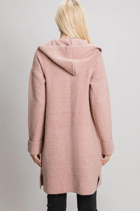 Hooded Knit Coat