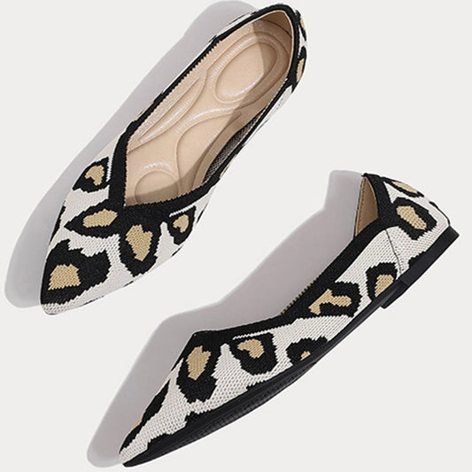 Knit Leopard Comfort Flat