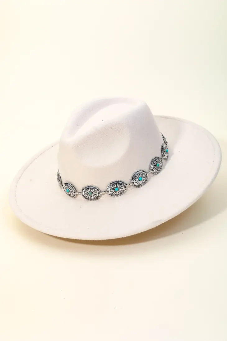 Silver/Turquoise Western Hat